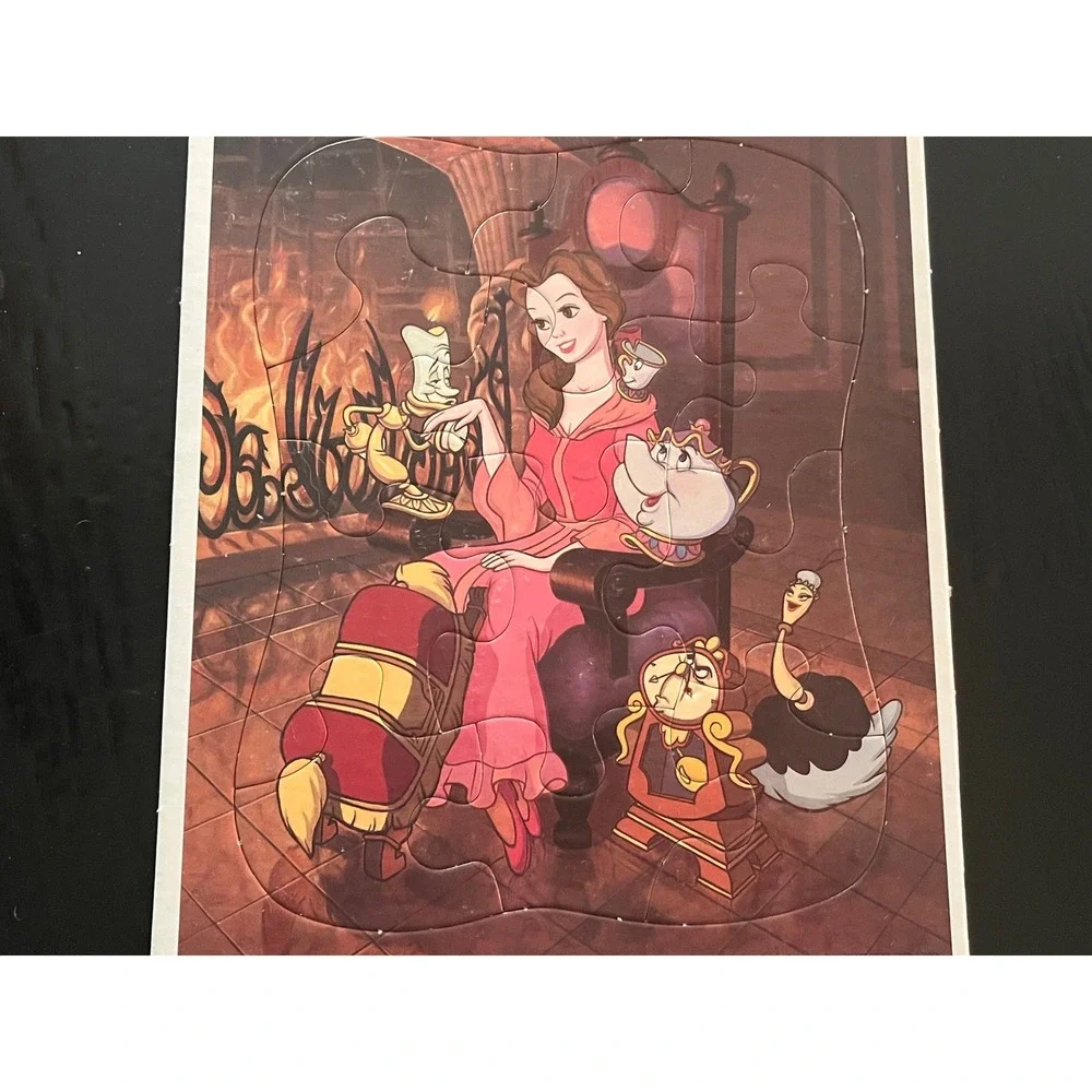 Disney Vintage Golden Frame Tray Puzzle Beauty and the Beast 4175B Cardboard